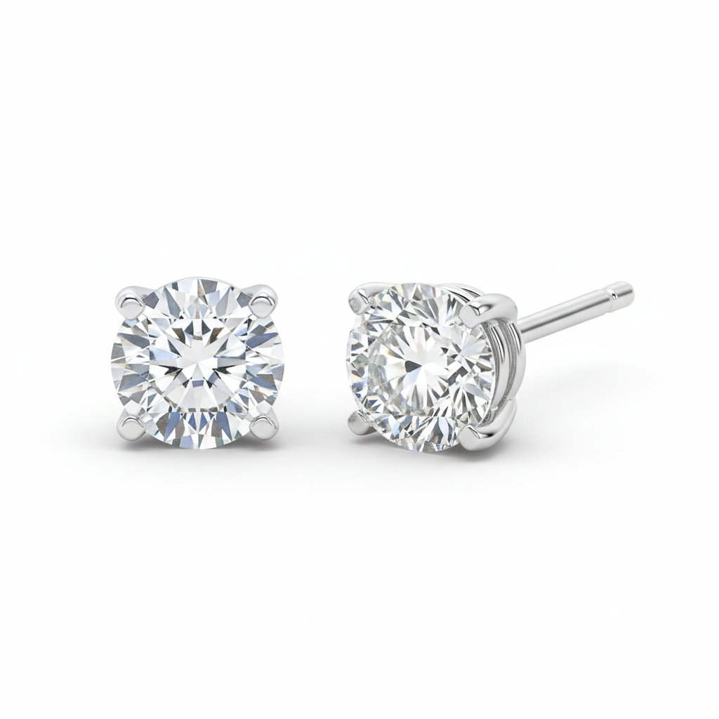 Simple Diamond Stud Earrings